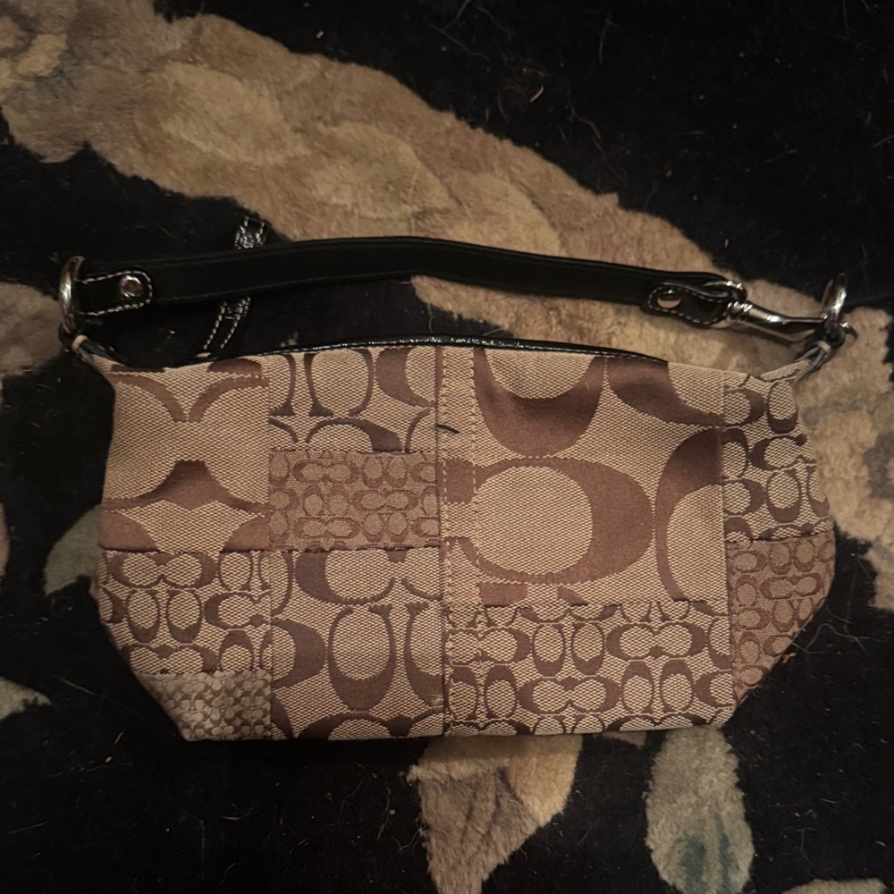Coach Brown Patchwork Clutch